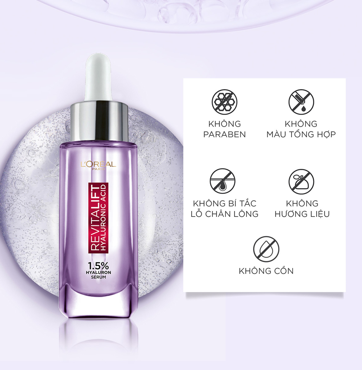 Serum L'Oreal Cấp Ẩm Sáng Da Revitalift Hyaluronic Acid 1.5% Hyaluron Serum 30ml