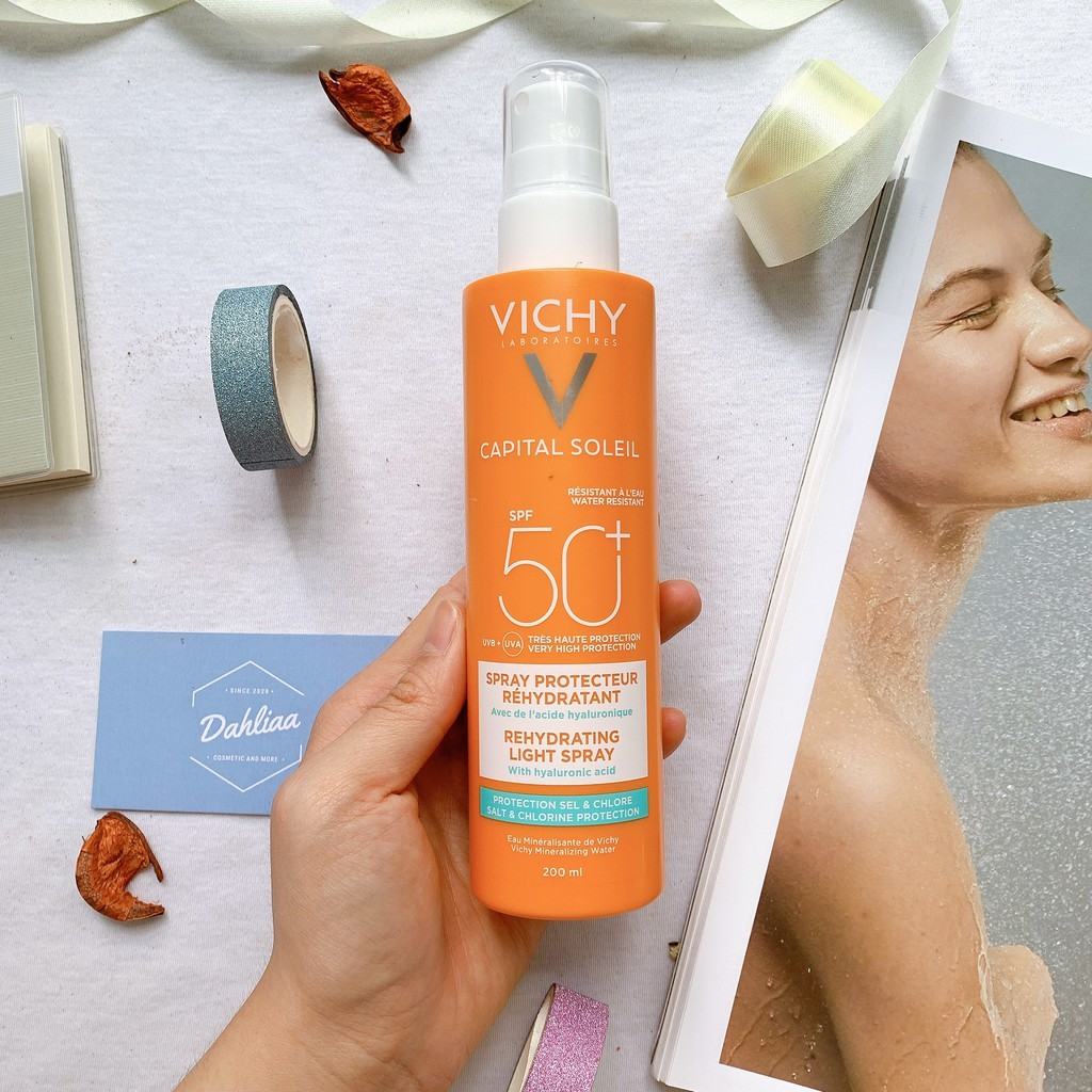 Set xịt chống nắng Vichy Capital Soleil 200ml + Kem nhả nắng Vichy Ideal Soleil 100ml