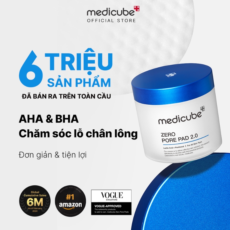 Toner Pad Hỗ Trợ Thu Nhỏ Lỗ Chân Lông, Mềm Mịn Da Medicube Zero Pore Pad 2.0 (70 miếng)