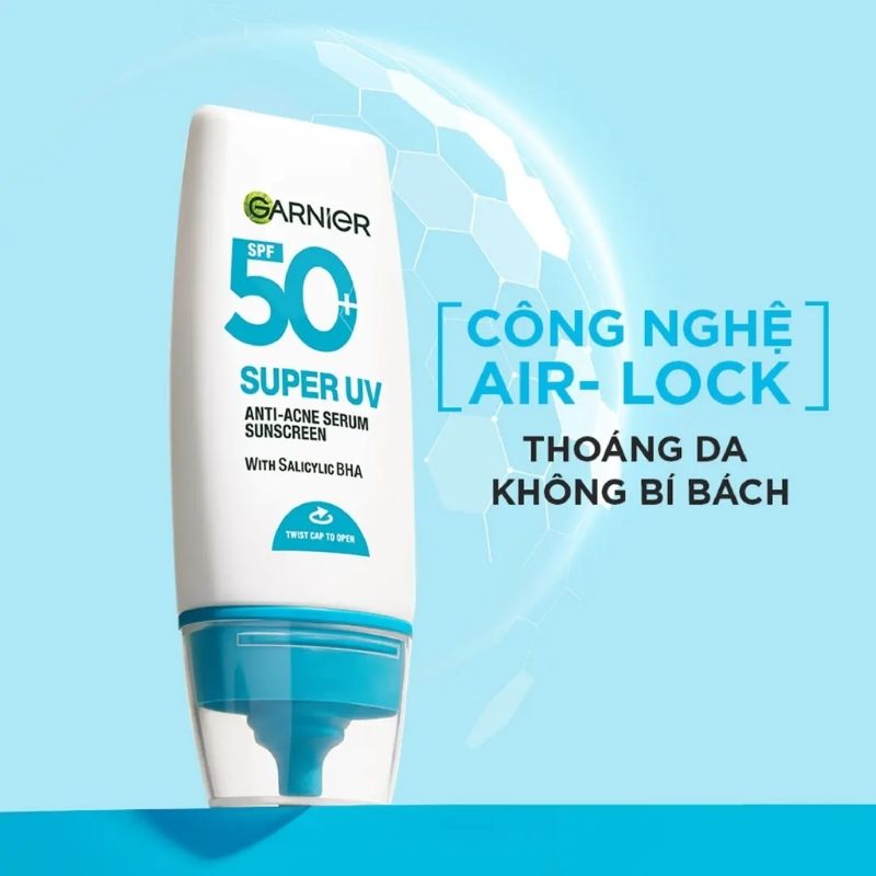Kem Chống Nắng Garnier Super UV Anti - Acne Serum Sunscreen SPF 50+ 30ml