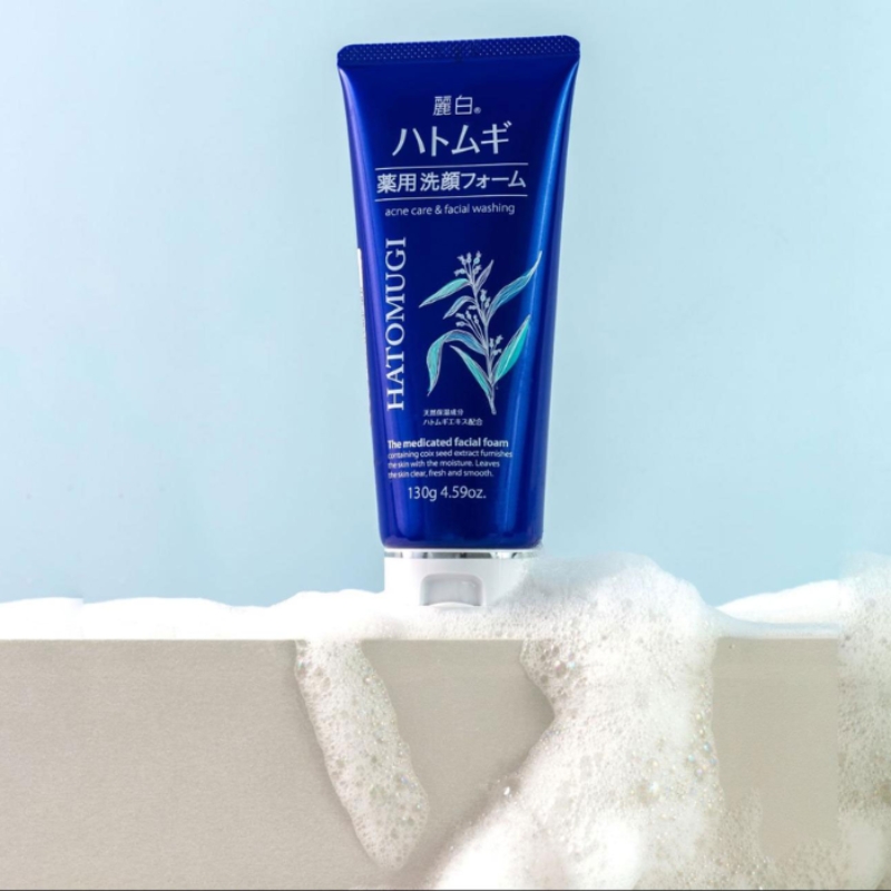 Sữa Rửa Mặt Hatomugi The Medicated Facial Foam 130g (Xanh)