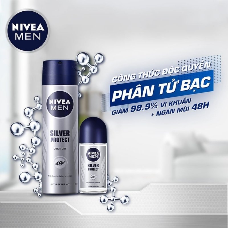 Xịt Khử Mùi Nam Nivea Men 48H 150ml