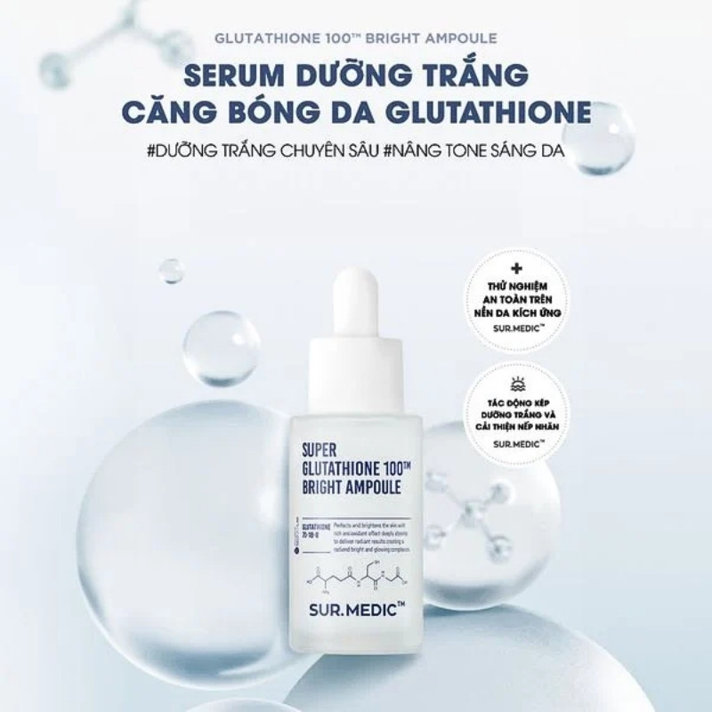 Tinh Chất Dưỡng Trắng Da Sur.Medic Super Glutathione 100 Bright Ampoule 32ml
