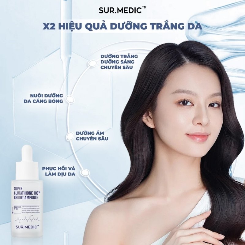 Tinh Chất Dưỡng Trắng Da Sur.Medic Super Glutathione 100 Bright Ampoule 32ml