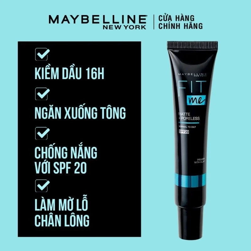 Kem Lót Trang Điểm Kiềm Dầu Maybelline Fit Me Matte + Poreless Primer Normal To Oily SPF20 30ml