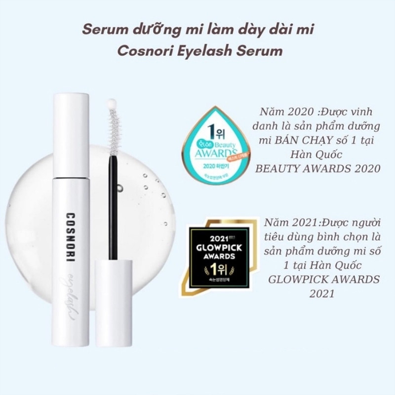 Tinh Chất Dưỡng Mi Cosnori Long Active Eyelash 9g (Tặng 1 Phấn Bắt Sáng)