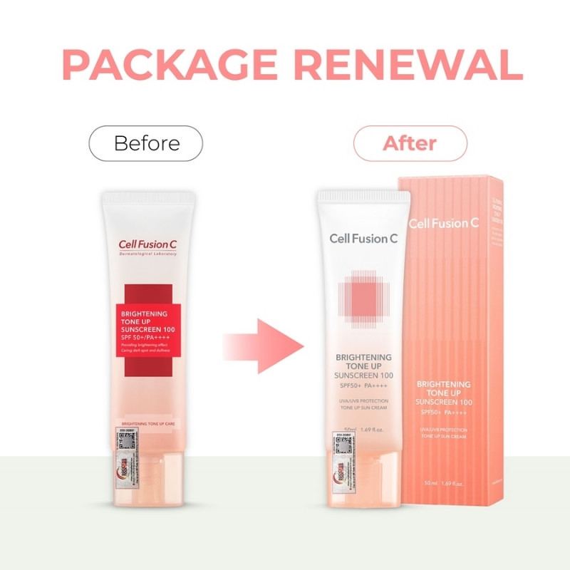Kem Chống Nắng Cell Fusion C Brightening Tone Up Sunscreen 100 SPF50+ (Cam) (Mẫu Mới)