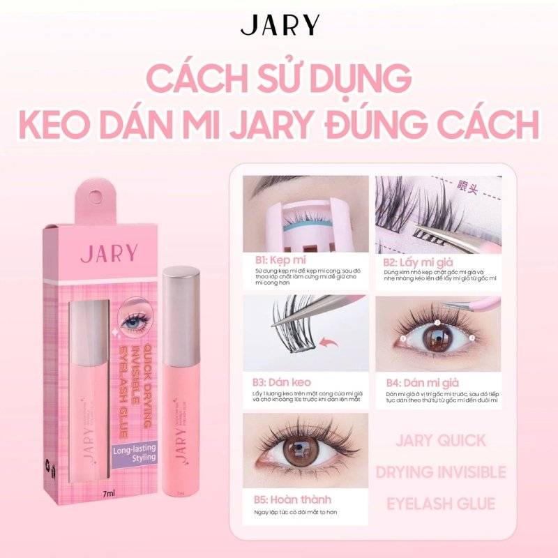 Keo Dán Mi Siêu Chắc, Lâu Trôi Jary Quick Drying Invisible Eyelash Glue 7ml