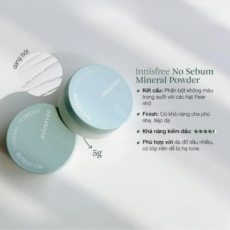 Phấn Phủ Innisfree No-Sebum Mineral Powder 5g
