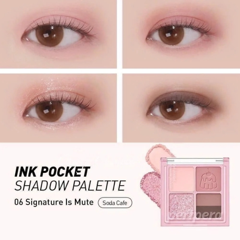 Bảng Phấn Mắt 4 Ô Peripera Ink Pocket Shadow Palette (Soda Cafe Version) - 96 Signature Is Mute