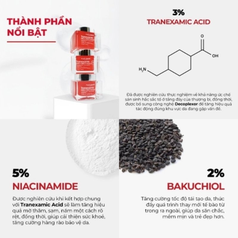 Kem Dưỡng Mờ Nám Chuyên Biệt Angel's Liquid Tranexamic Mela Zero Cream 50ml (Đỏ)