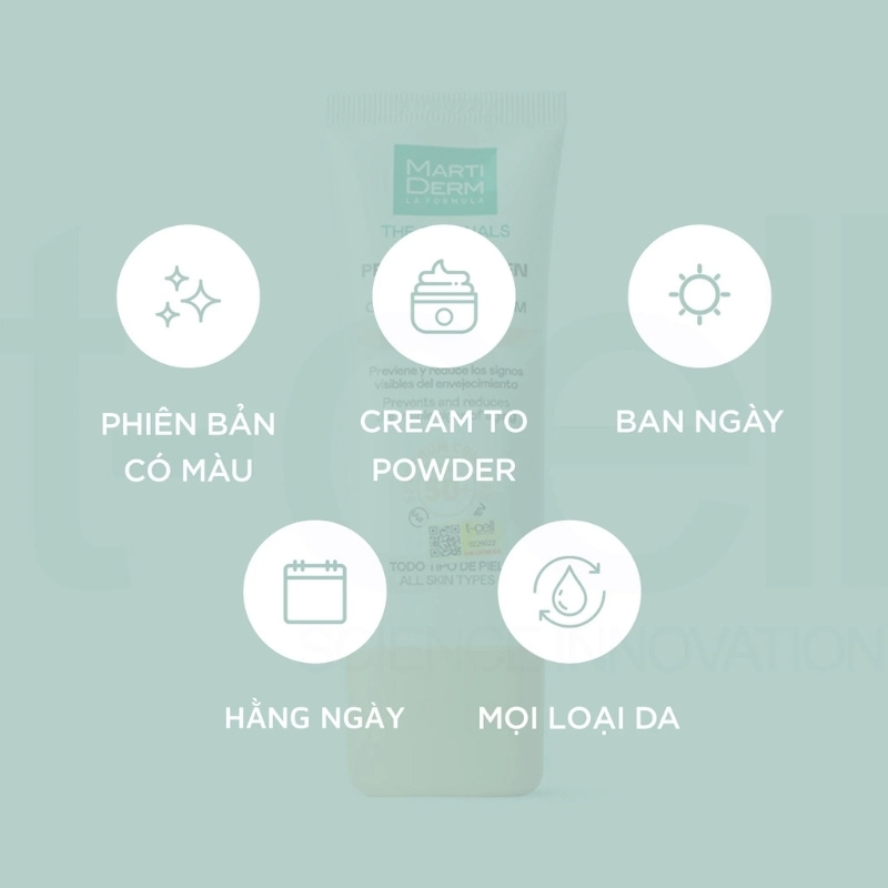 Kem Chống Nắng Martiderm The Originals Proteos Screen SPF50+ Color Fluid Cream 40ml (Nhập Khẩu) - Light