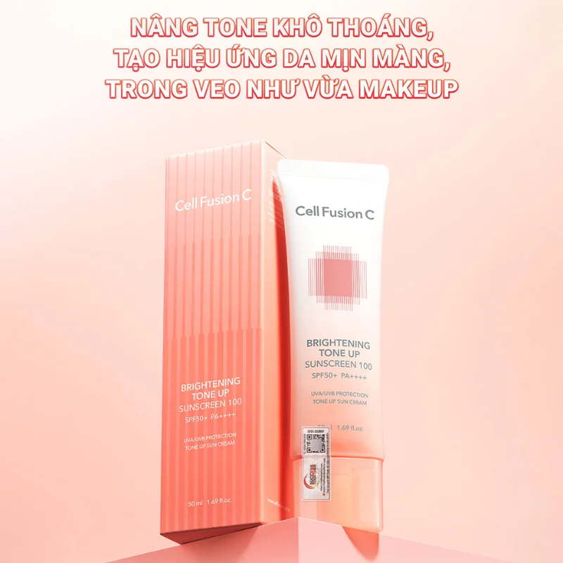 Kem Chống Nắng Cell Fusion C Brightening Tone Up Sunscreen 100 SPF50+ (Cam)