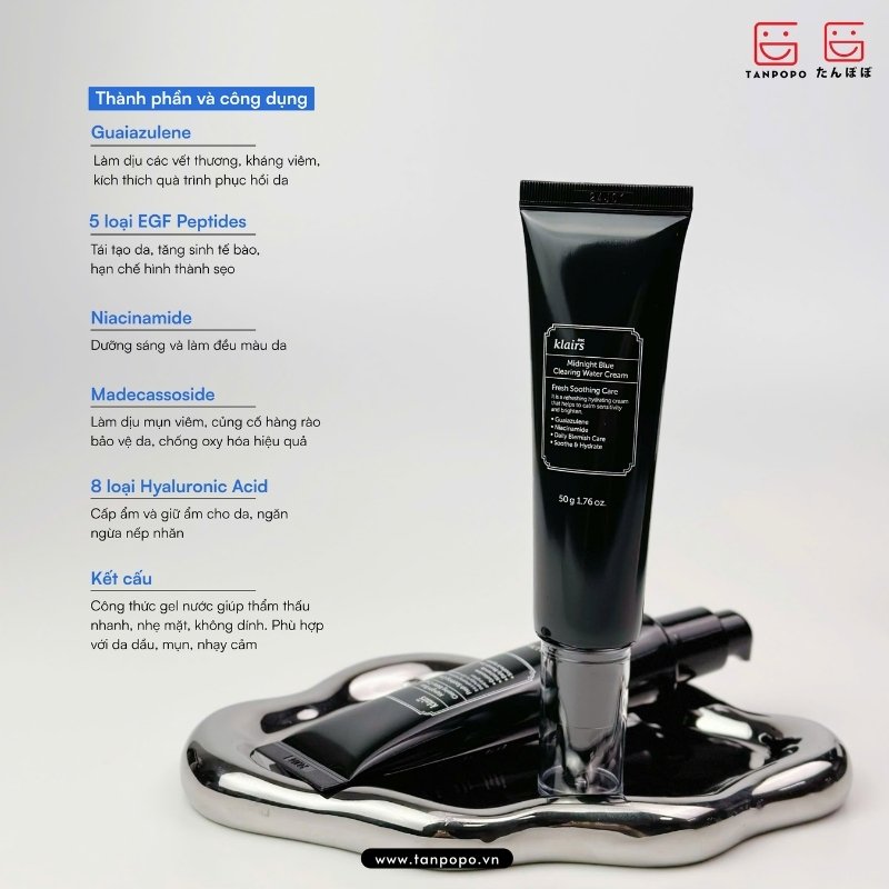 Kem Dưỡng Klairs Midnight Blue Clearing Water Cream 50g