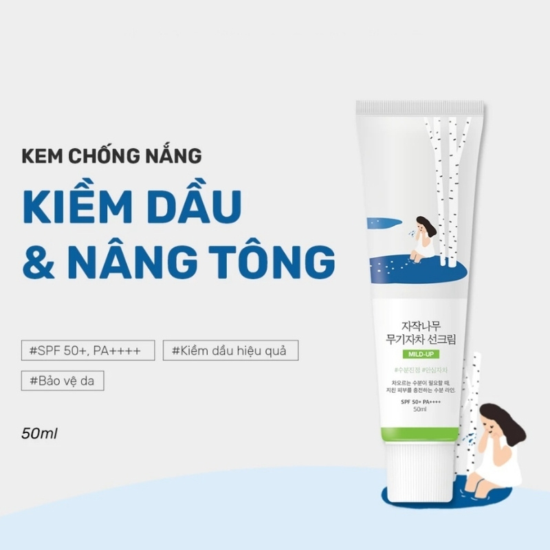 Kem Chống Nắng Round Lab Birch Juice Mild-Up Sunscreen SPF50+ 50ml