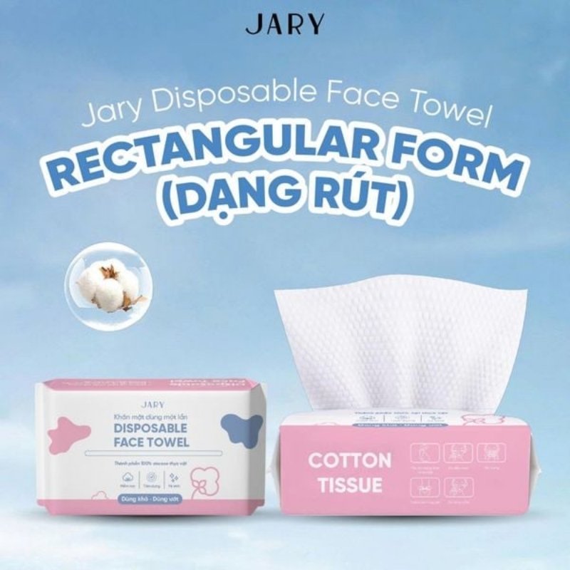 Khăn Mặt Dùng Một Lần Dạng Rút Jary Disposable Face Towel (50 Miếng)