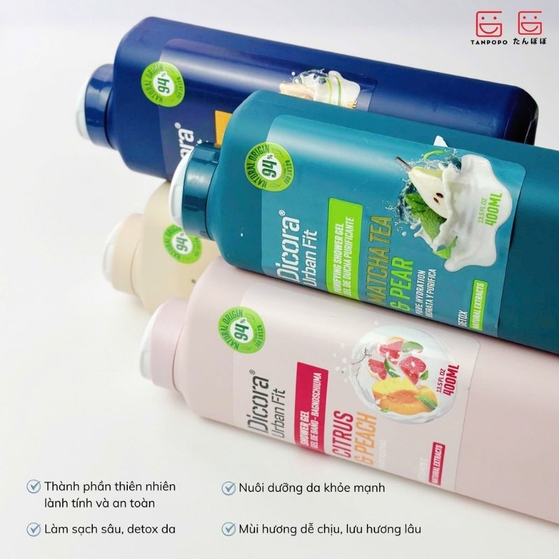 Sữa Tắm Dicora Urban Fit Detox Natural Extracts Matcha Tea & Pear