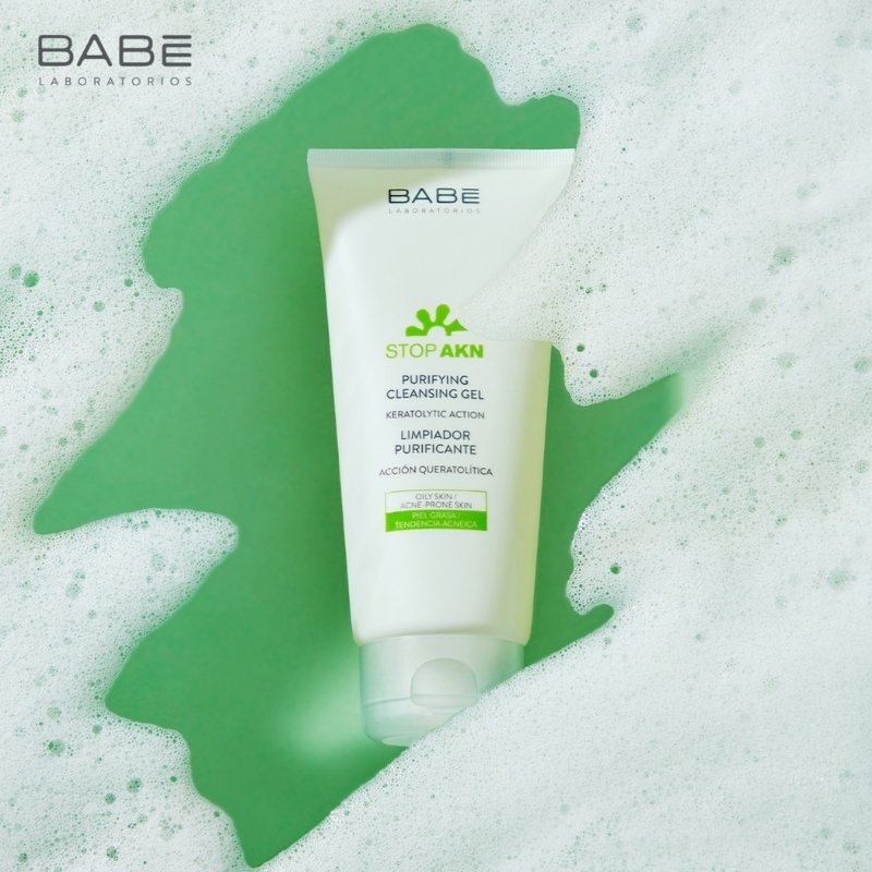 Sữa Rửa Mặt Cho Da Dầu Mụn Babe Stop AKN Purifying Cleansing Gel 200ml [Mẫu Mới]