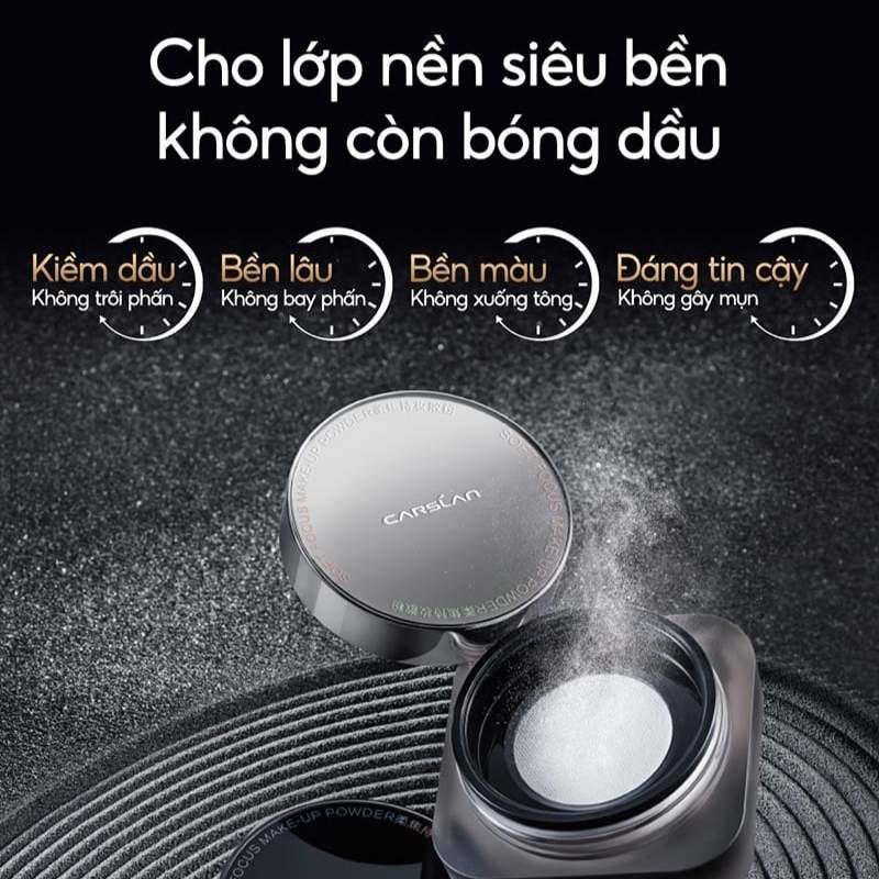 Phấn Phủ Carslan Soft Focus Make-Up Powder 8g (Vỏ Xám Siêu Kiềm Dầu) (Nhập Khẩu) - 02 Siêu Kiềm Dầu Trong Suốt