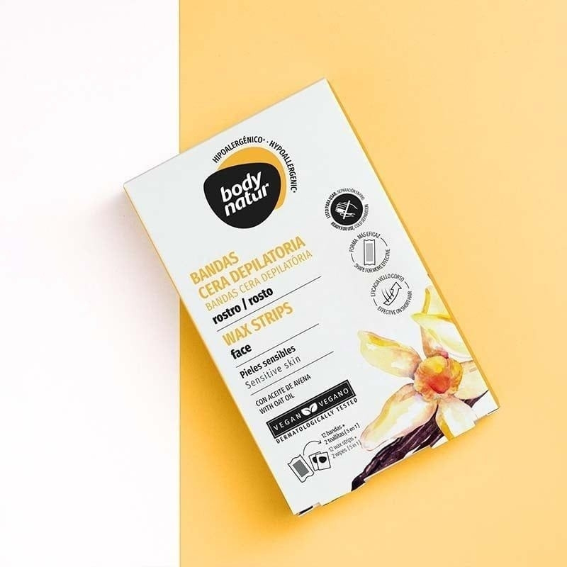 Bộ Miếng Dán Tẩy Lông Cho Mặt Natur Wax Strips Face Sensitive Skin (12+2)