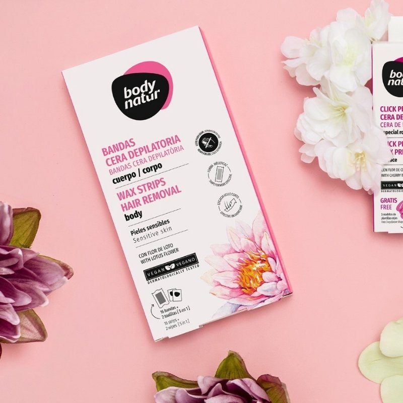 Bộ Miếng Dán Tẩy Lông Cho Da Nhạy Cảm Body Natur Wax Strips Hair Removal Body Sensitive Skin (16+2)