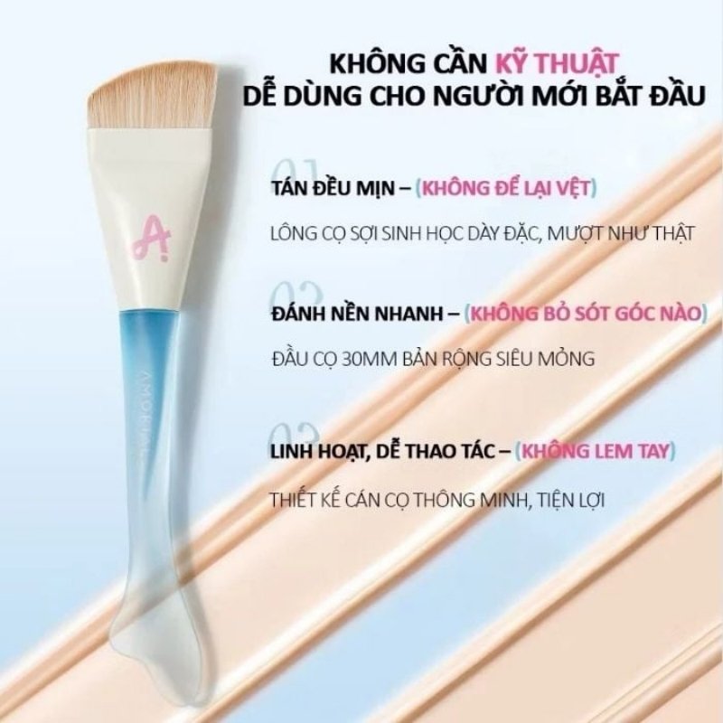 Bộ Cọ Kèm Mút Đánh Nền Nàng Tiên Cá Amortals Partner Series Base Makeup Cp Tool Box