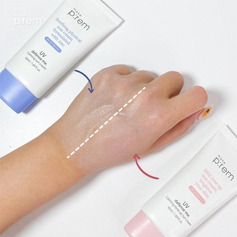 Set Kem Chống Nắng Make P:rem UV Defense Me Calming Sun Cream 50ml + 20ml (Xanh) (Nhập Khẩu)