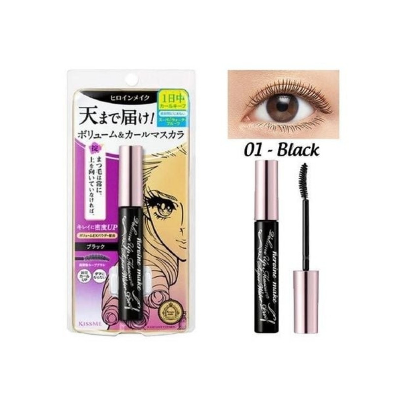 Mascara Kiss Me Heroine Nâng Cong và Dày Mi Volume Up Super Waterproof 6g