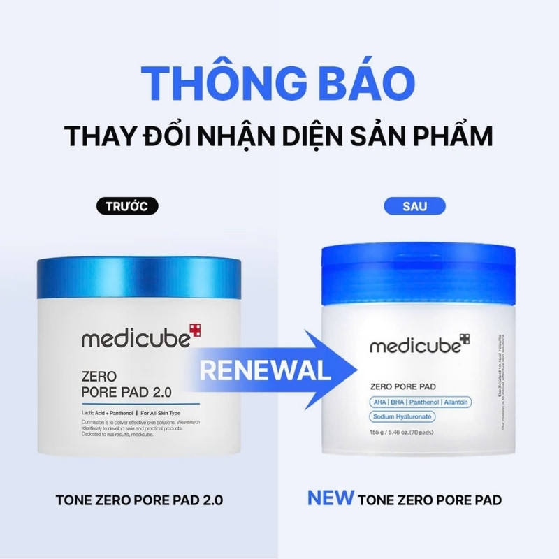 Toner Pad Thu Nhỏ Lỗ Chân Lông Medicube Zero Pore Pad (70 Miếng) (Mẫu Mới)