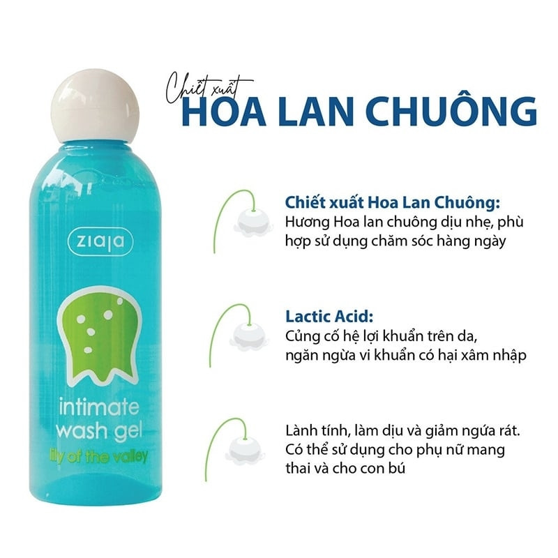 Dung Dịch Vệ Sinh Phụ Nữ Ziaja Intimate Wash Gel 200ml - Lily Of The Valley