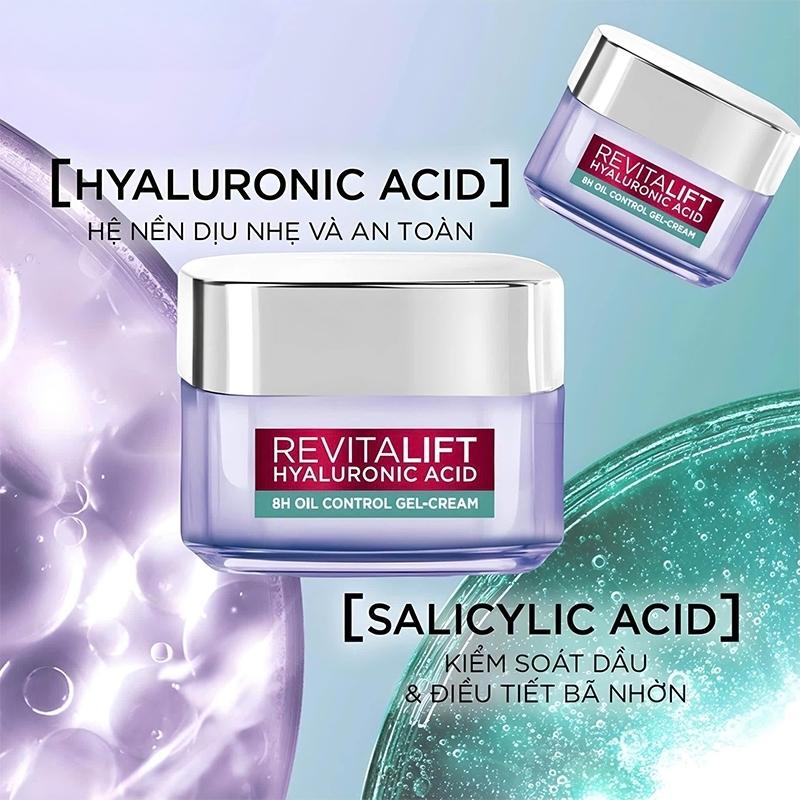 Kem Dưỡng Cấp Ẩm Kiềm Dầu,Giảm Bóng Nhờn L'Oreal Revitalift Hyaluronic Acid 8H Oil Control 50ml