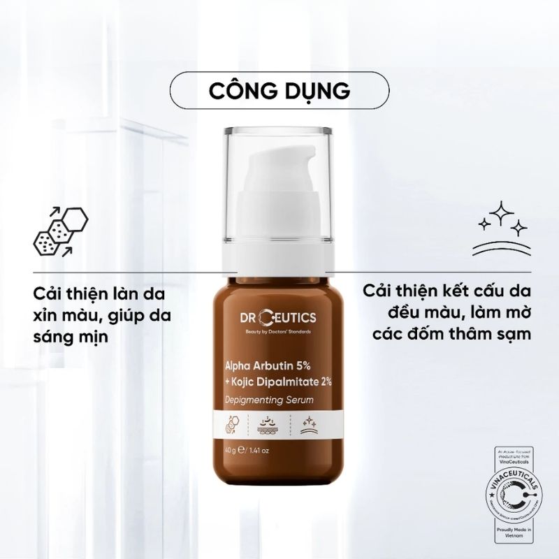 Tinh Chất Sáng Da Mờ Nám DrCeutics ARB Alpha Arbutin 5% + Kojic Dipalmitate 2% 40g (Mẫu Mới)