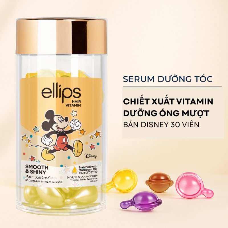 Viên Dưỡng Tóc Ellips Hair Vitamin (Hủ 30 Viên) - Smooth & Shiny (Vàng)