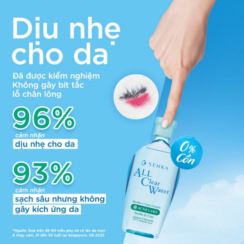 Nước Tẩy Trang Senka Micellar Acne Care (Làm Giảm Và Ngăn Ngừa Mụn)