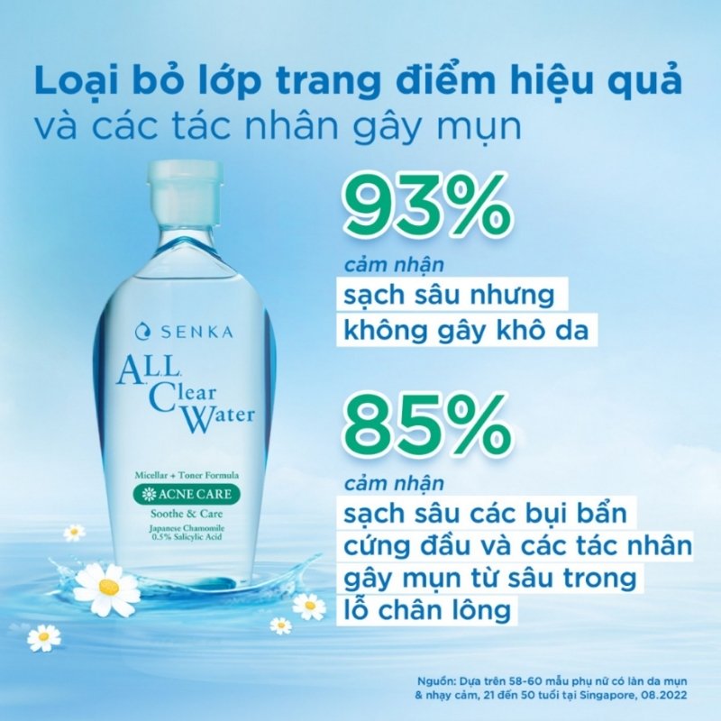 Nước Tẩy Trang Senka Micellar Acne Care (Làm Giảm Và Ngăn Ngừa Mụn)