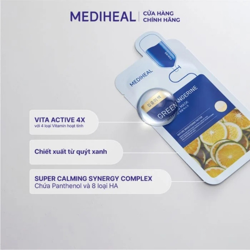 Mặt Nạ Giấy Dưỡng Da Mediheal Green Tangerine Dermaplus Mask