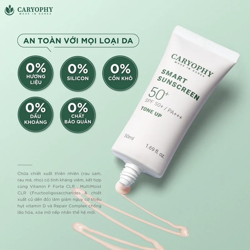 Kem Chống Nắng Caryophy Nâng Tông Smart Sunscreen Tone Up SPF50+/PA+++ 50ml - hình 2