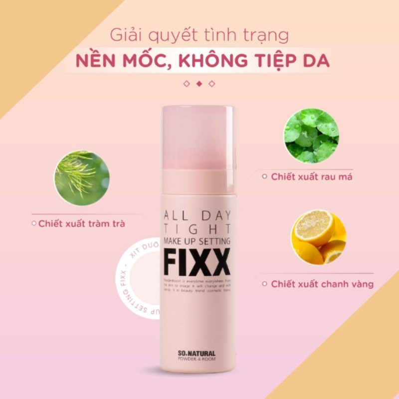 Xịt Khoá Makeup So.Natural Fixx All Day Tight Make Up Setting 35ml