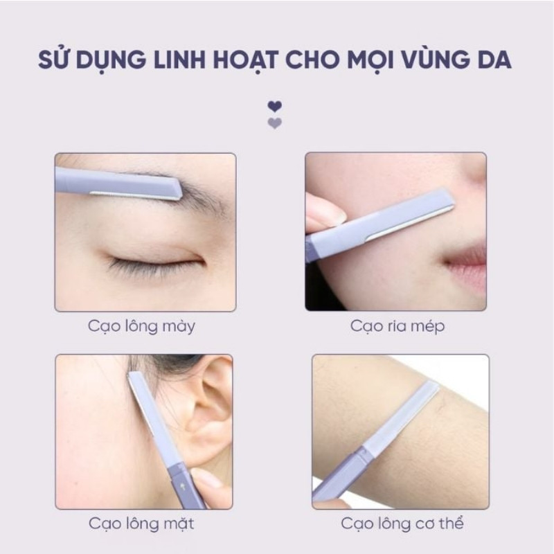 Bộ 2 Dao Cạo Lông Mày 2 Đầu Amortals Double Headed Macro Eyebrow Razor