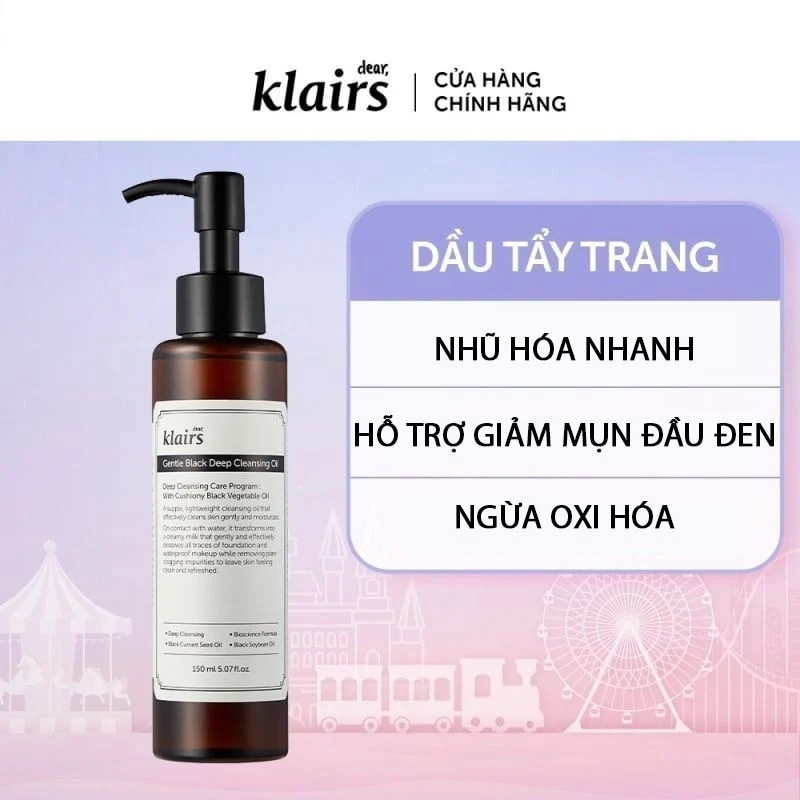 Dầu Tẩy Trang Klairs Làm Sạch Sâu Gentle Black Deep Cleansing Oil