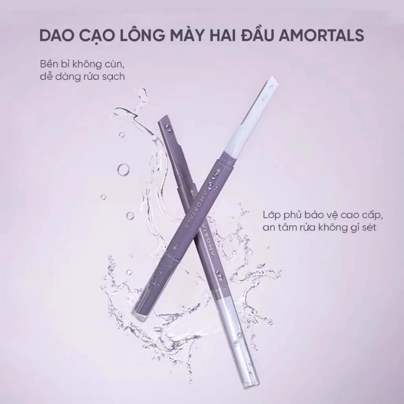 Bộ 2 Dao Cạo Lông Mày 2 Đầu Amortals Double Headed Macro Eyebrow Razor