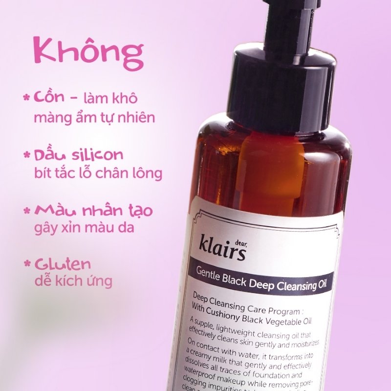 Dầu Tẩy Trang Klairs Làm Sạch Sâu Gentle Black Deep Cleansing Oil