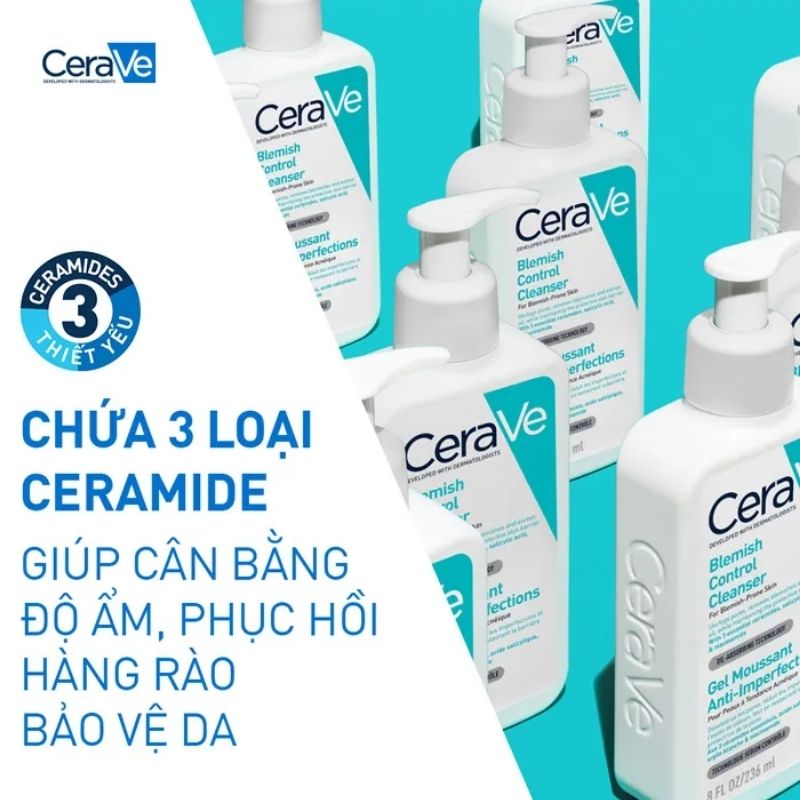 Sữa Rửa Mặt Ngừa Mụn Dành Cho Da Dầu Da Mụn Cerave Blemish Control Cleanser