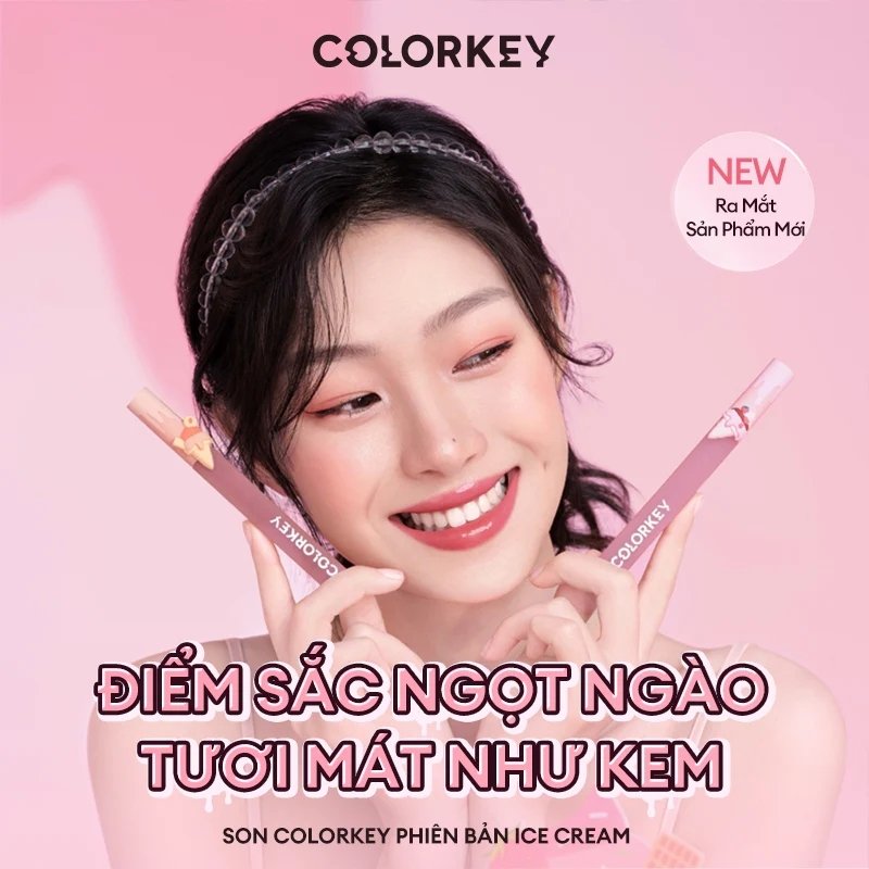 Son Kem Bóng Colorkey Airy Lip Mirror Series 1.7g (Series Pink Sweetie Ice Cream) - R704