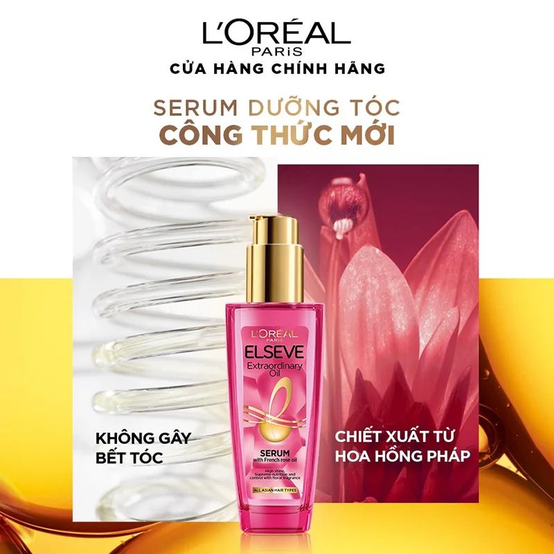 Dầu Dưỡng Tóc Chiết Xuất Hoa Hồng L'Oreal Paris Elseve Extraodinary Oil Serum 100ml