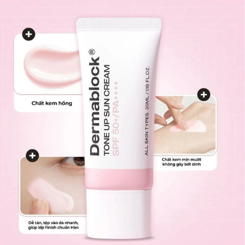 Kem Chống Nắng Dermablock Tone Up Pink Brightening Sun Cream SPF50+ 35ml