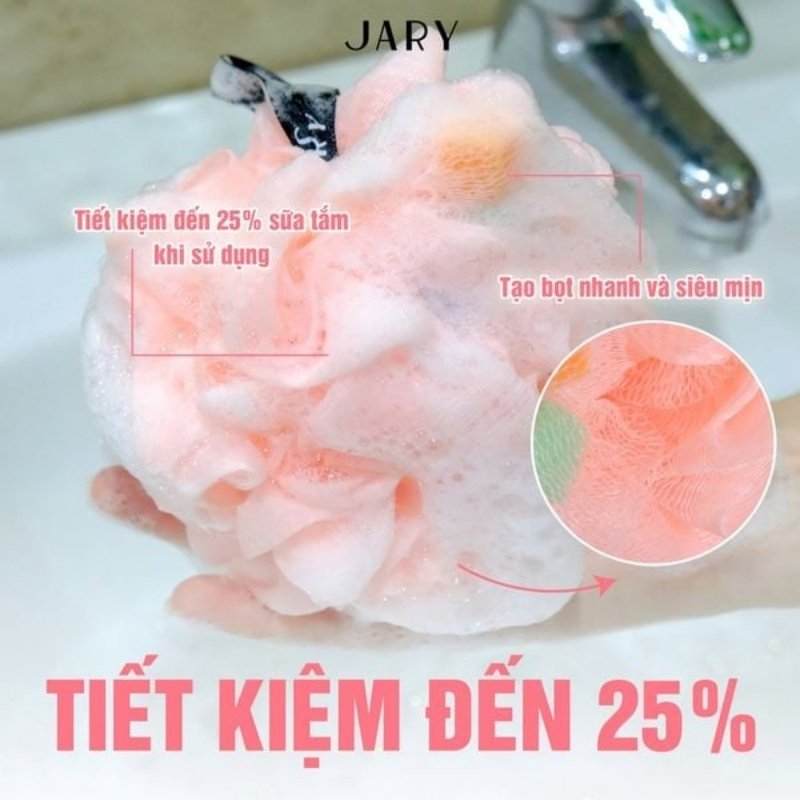 Bông Tắm Xơ Mướp Có Mút Jary Loofah Bath Sponge 50g