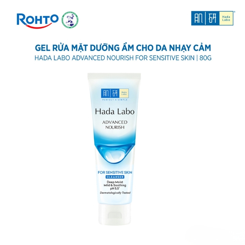Gel Rửa Mặt Hada Labo Dưỡng Ẩm Cho Da Nhạy Cảm Advanced Nourish For Sensitive 80g