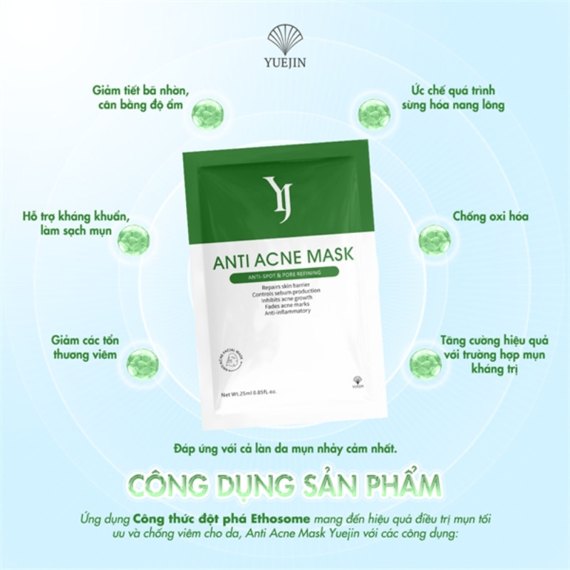 Mặt Nạ Giấy Giảm Mụn Yuejin Anti Acne Mask 25ml