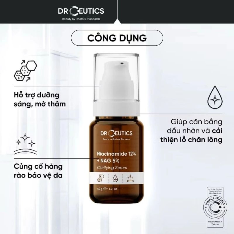 Serum DrCeutics Niacinamide 12% + NAG 5% Clarifying Serum 40g